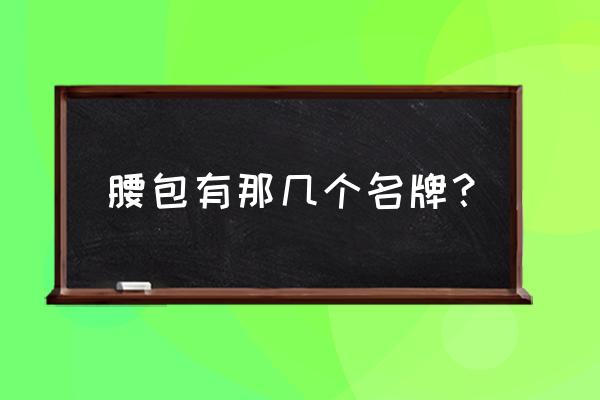 减肥腰包哪个牌子好 腰包有那几个名牌？