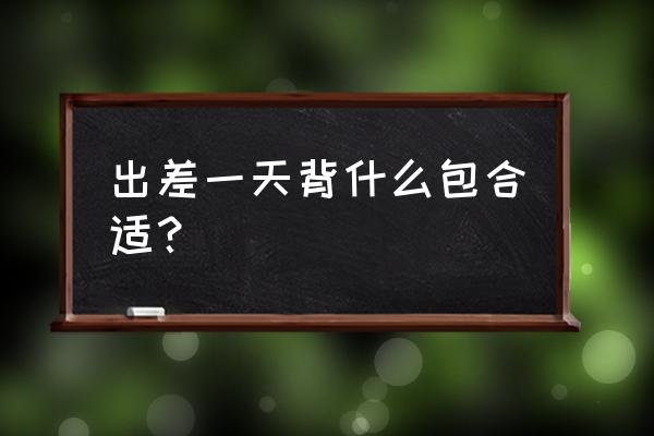 出差三天行李背什么包 出差一天背什么包合适？