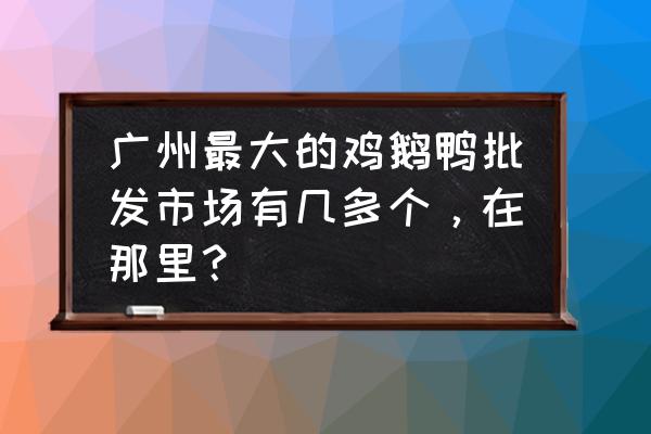 白云区肉类批发市场在哪里 广州最大的鸡鹅鸭批发市场有几多个，在那里？