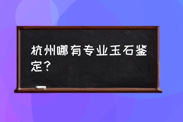 杭州市翡翠鉴定去哪儿 杭州哪有专业玉石鉴定？