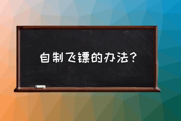 多媒体飞镖的效果怎么做 自制飞镖的办法？