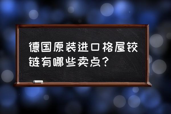 德国进口合页怎么样 德国原装进口格屋铰链有哪些卖点？