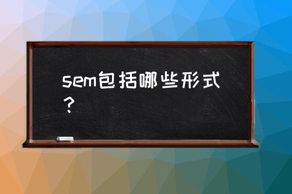 sem的中文全称是什么 sem包括哪些形式？