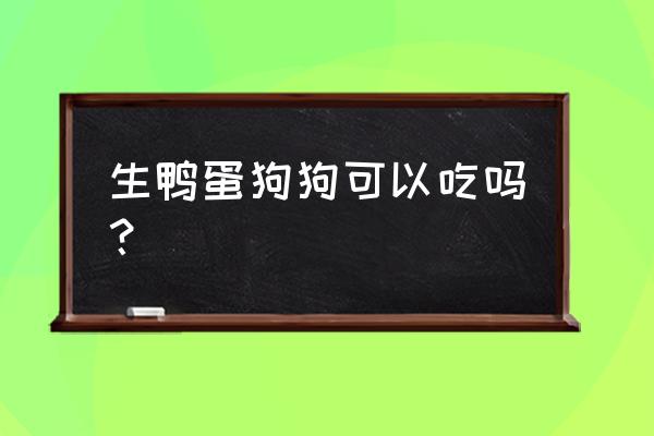 柯基能不能吃鸭蛋 生鸭蛋狗狗可以吃吗？