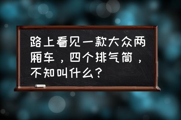 高尔夫可以改四个排气管吗 路上看见一款大众两厢车，四个排气筒，不知叫什么？