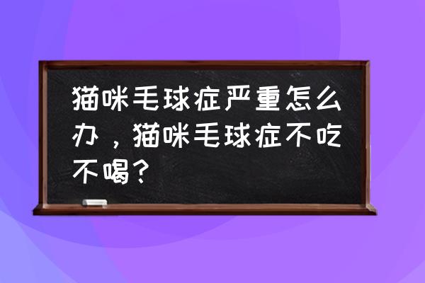 有效防止猫吐毛球的方法 猫咪毛球症严重怎么办，猫咪毛球症不吃不喝？