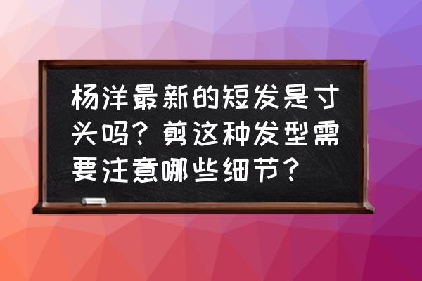 男士帅气短发烫发发型 杨洋最新的短发是寸头吗？剪这种发型需要注意哪些细节？