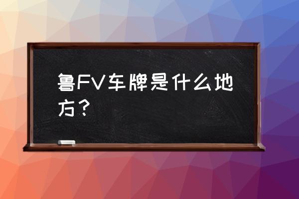 鲁n是哪个地方的车牌照 鲁FV车牌是什么地方？