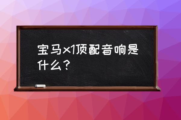 宝马x1专用车载音响改装 宝马x1顶配音响是什么？