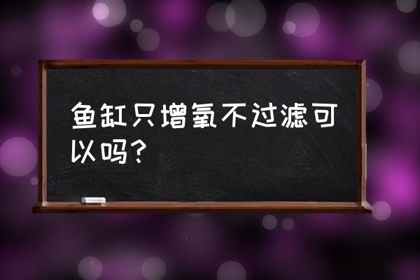 养什么鱼不用过滤增氧 鱼缸只增氧不过滤可以吗？