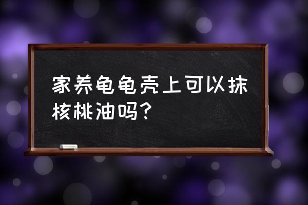 核桃油有什么用处 家养龟龟壳上可以抹核桃油吗？