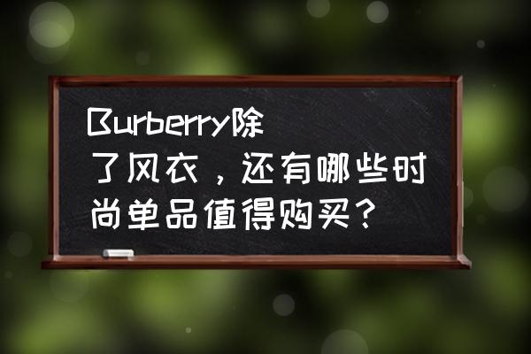 小包包的别样时尚感 Burberry除了风衣，还有哪些时尚单品值得购买？