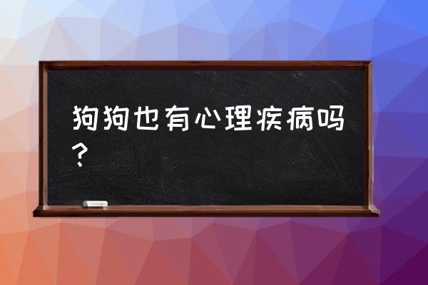 如何判断狗狗舒服还是抑郁症 狗狗也有心理疾病吗？