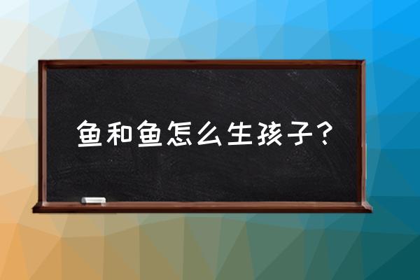 鱼的孵化过程是在体外还是体内 鱼和鱼怎么生孩子？