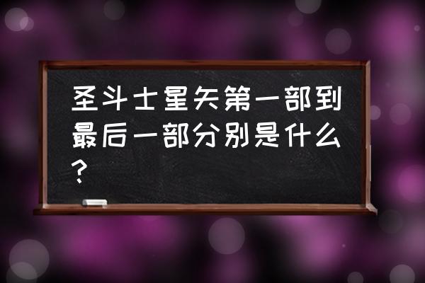 圣斗士星矢观看的正确顺序图 圣斗士星矢第一部到最后一部分别是什么？